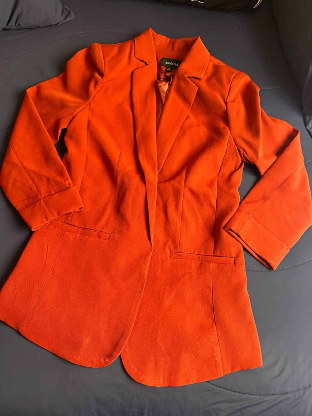 Zenana Women's Bright Orange Tailored Blazer